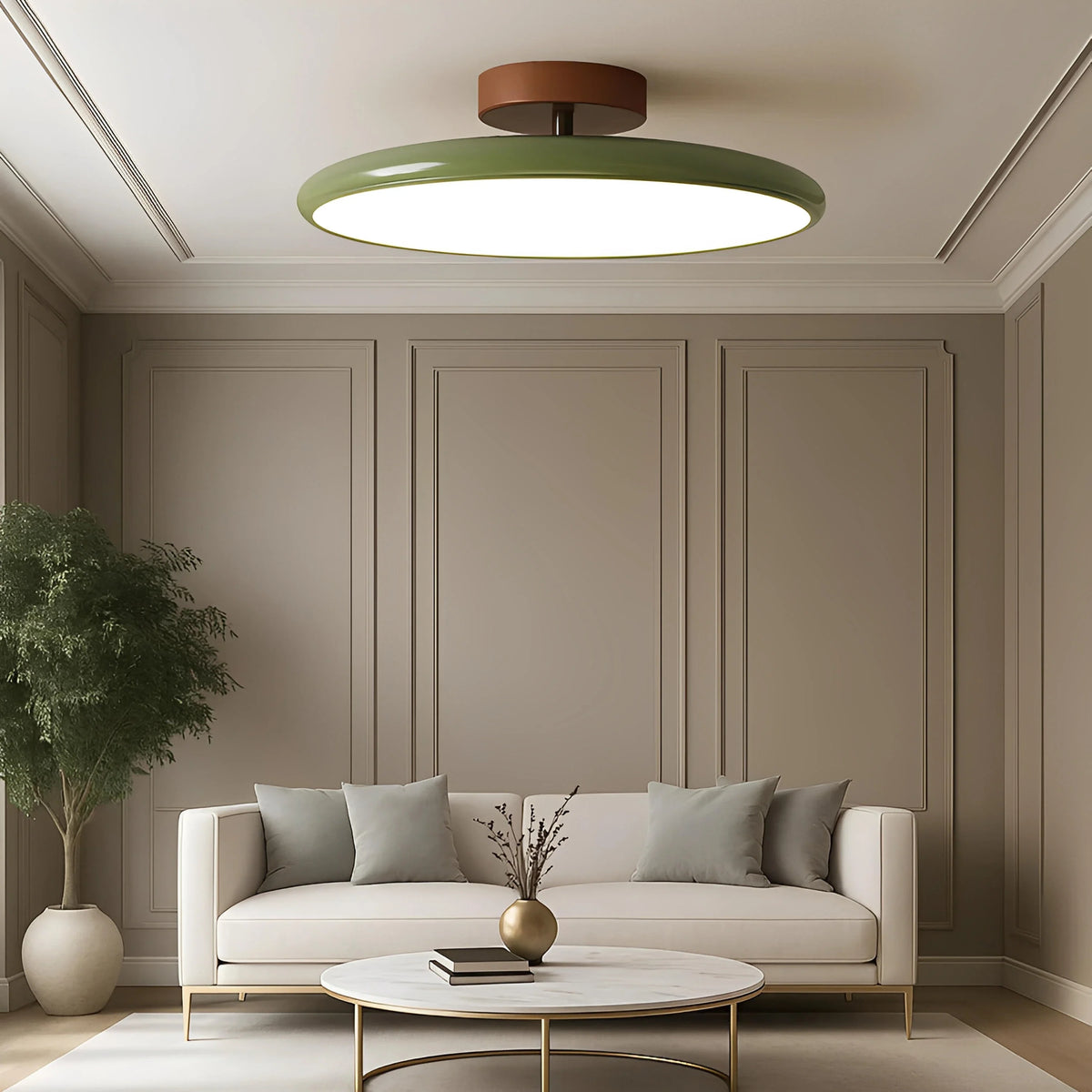 Plafonnier Orientable Métal 40cm 50cm Blanc Vert Beige Tricolore