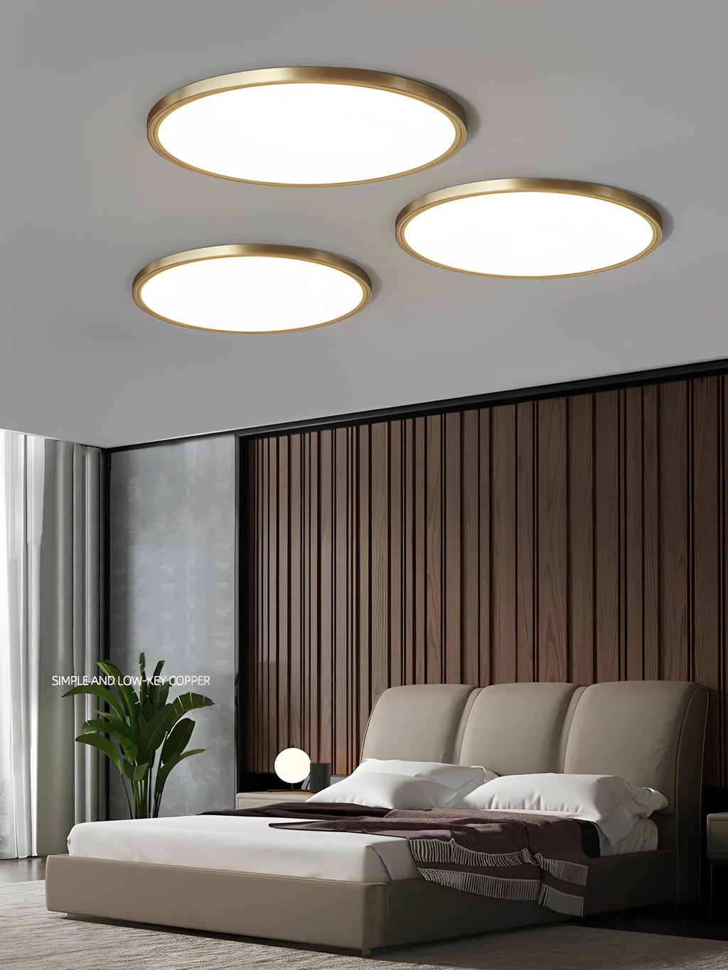 Plafonnier LED Cuivré Ultra-Fin 2,5cm 30cm 40cm 50cm Acrylique