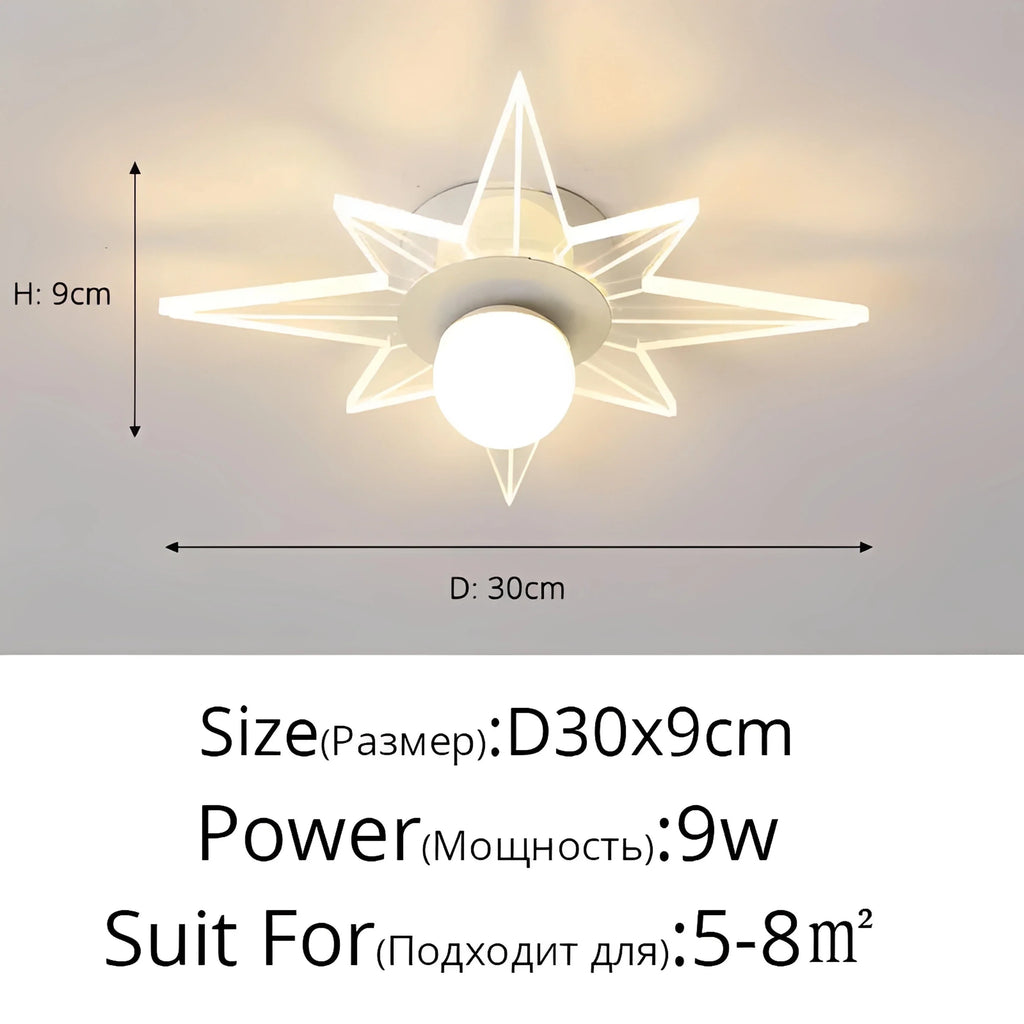 Plafonnier LED Forme de Fleur 26cm Blanc Doré Fer et Acrylique