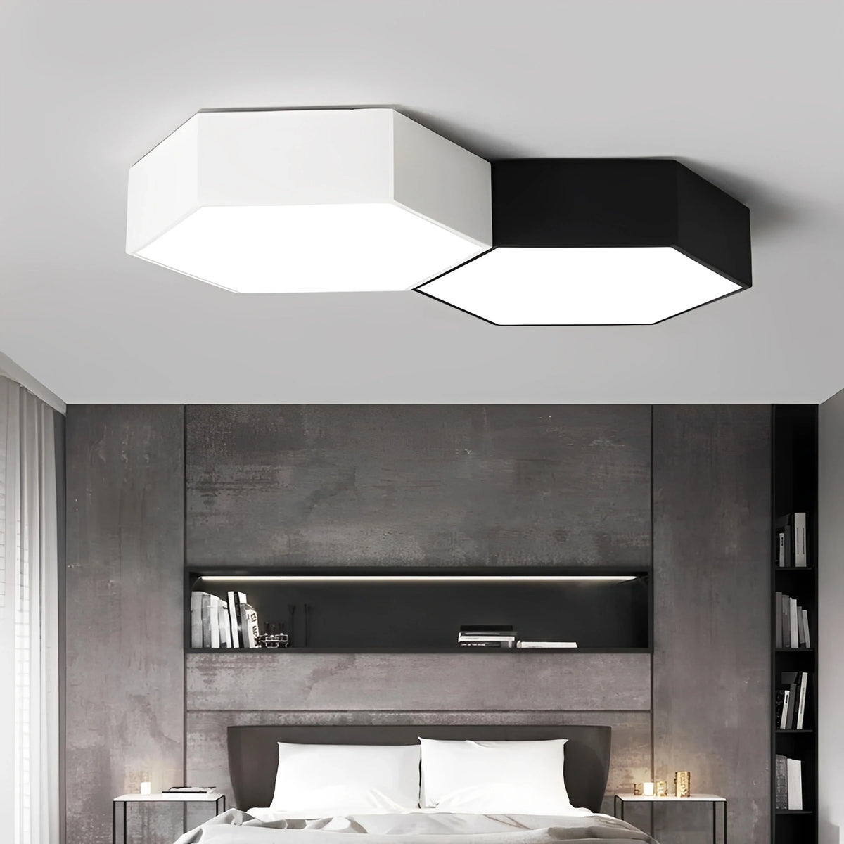 Plafonnier LED Hexagonal Nid d'Abeille Coloré 2 à 5 Modules Dimmable