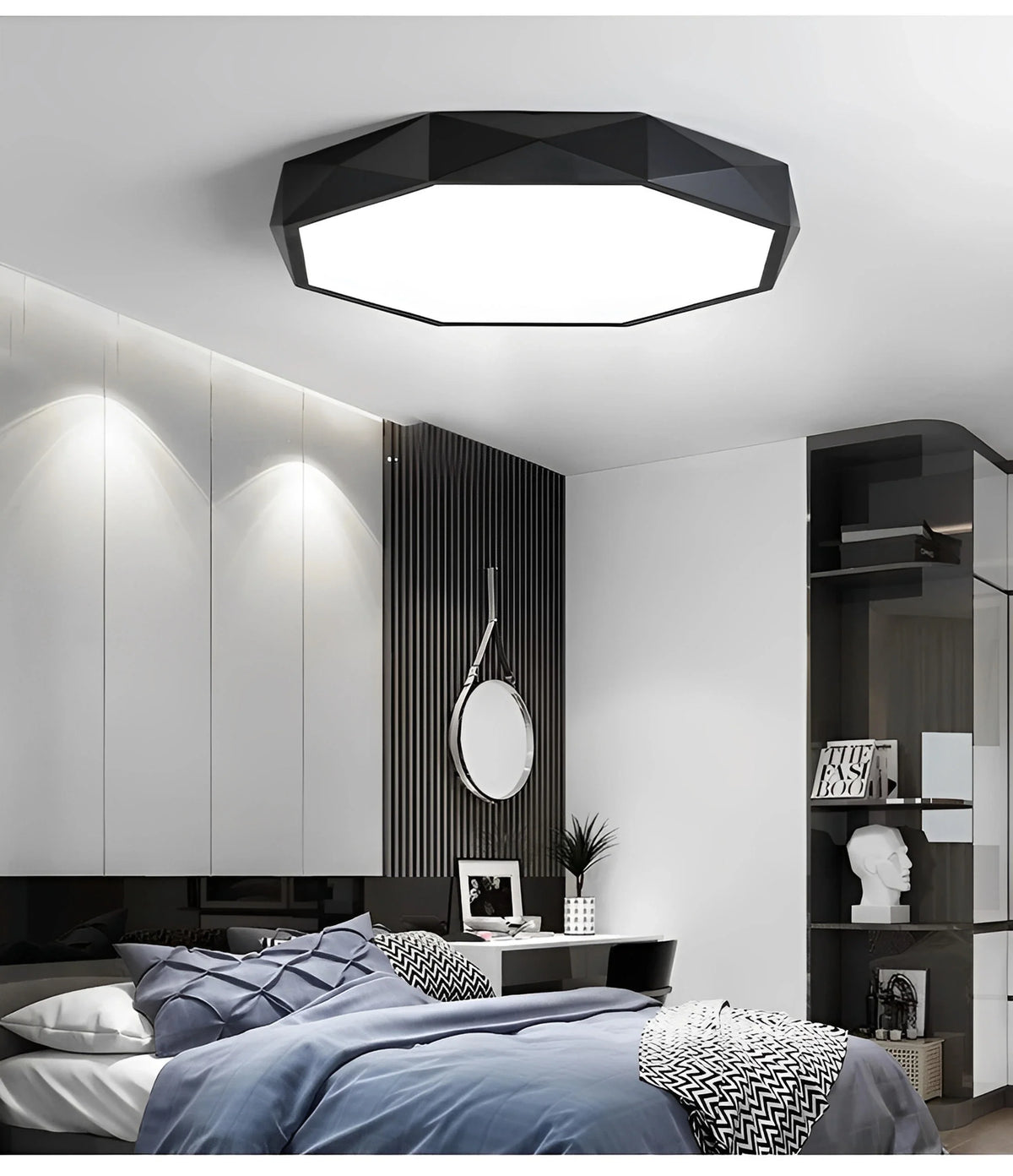 Plafonnier LED Octogone Coloré Ultra-Fin 6cm 30cm 60cm 5 Couleurs Dimmable