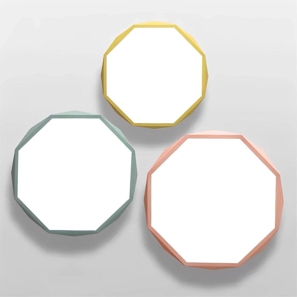 Plafonnier LED Octogone Coloré Ultra-Fin 6cm 30cm 60cm 5 Couleurs Dimmable
