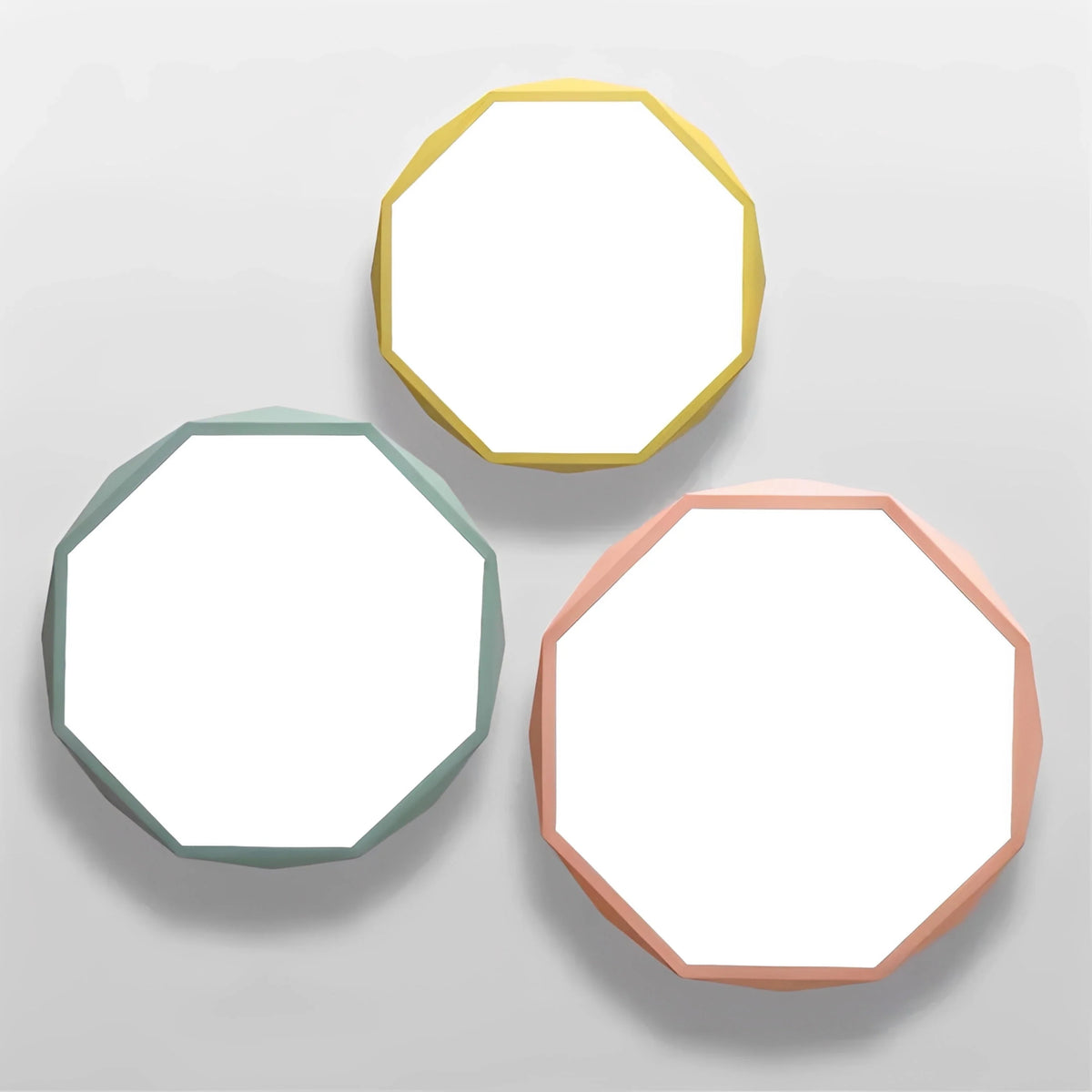 Plafonnier LED Octogone Coloré Ultra-Fin 6cm 30cm 60cm 5 Couleurs Dimmable