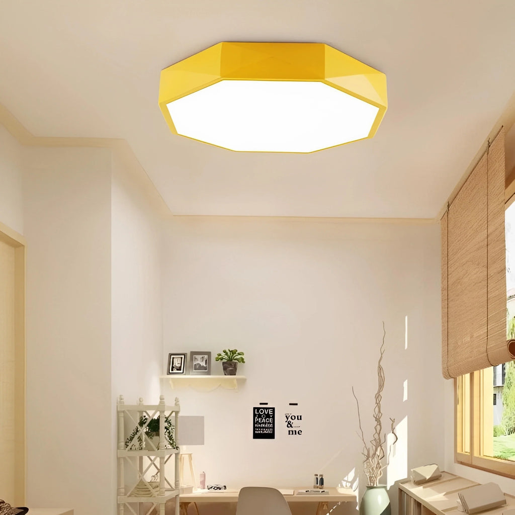 Plafonnier LED Octogone Coloré Ultra-Fin 6cm 30cm 60cm 5 Couleurs Dimmable
