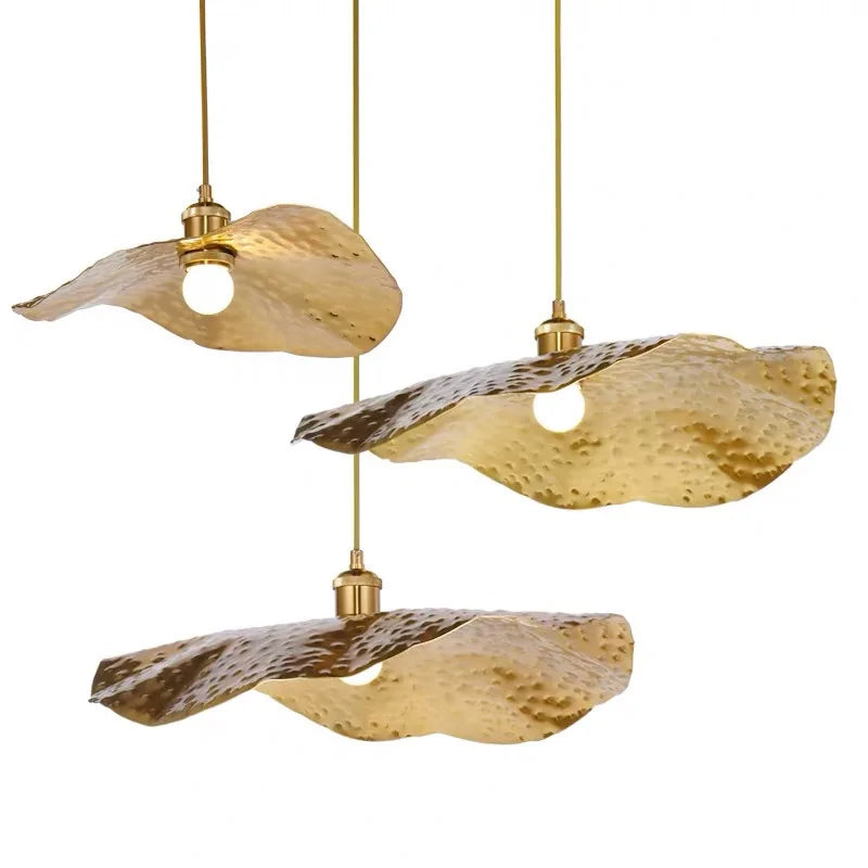 Plafonnier Cuivre Feuille de Lotus 30cm 40cm 50cm