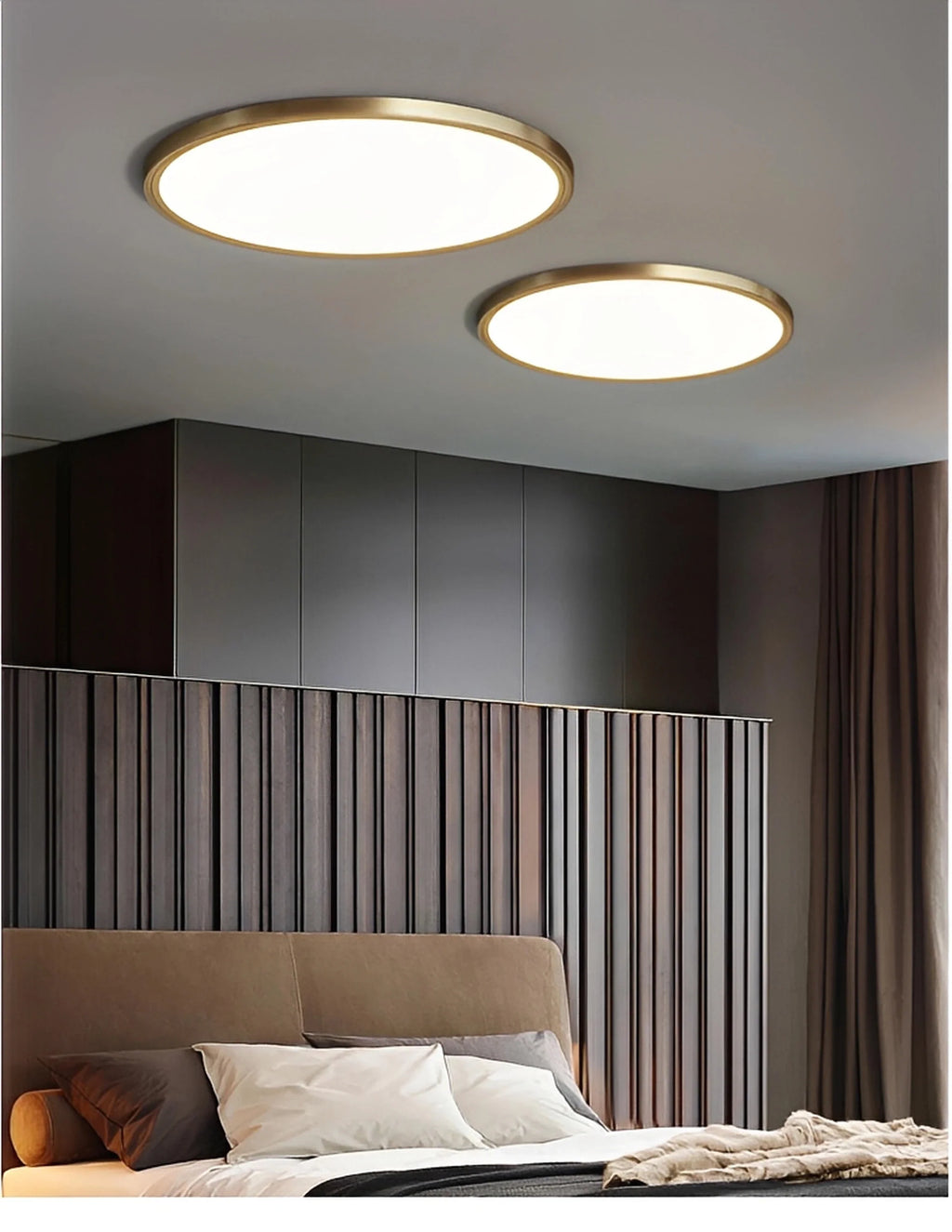 Plafonnier LED Cuivré Ultra-Fin 2,5cm 30cm 40cm 50cm Acrylique