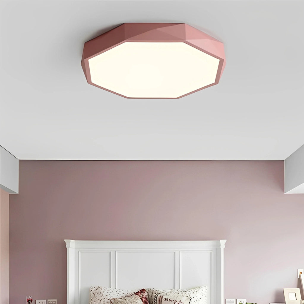 Plafonnier LED Octogone Coloré Ultra-Fin 6cm 30cm 60cm 5 Couleurs Dimmable