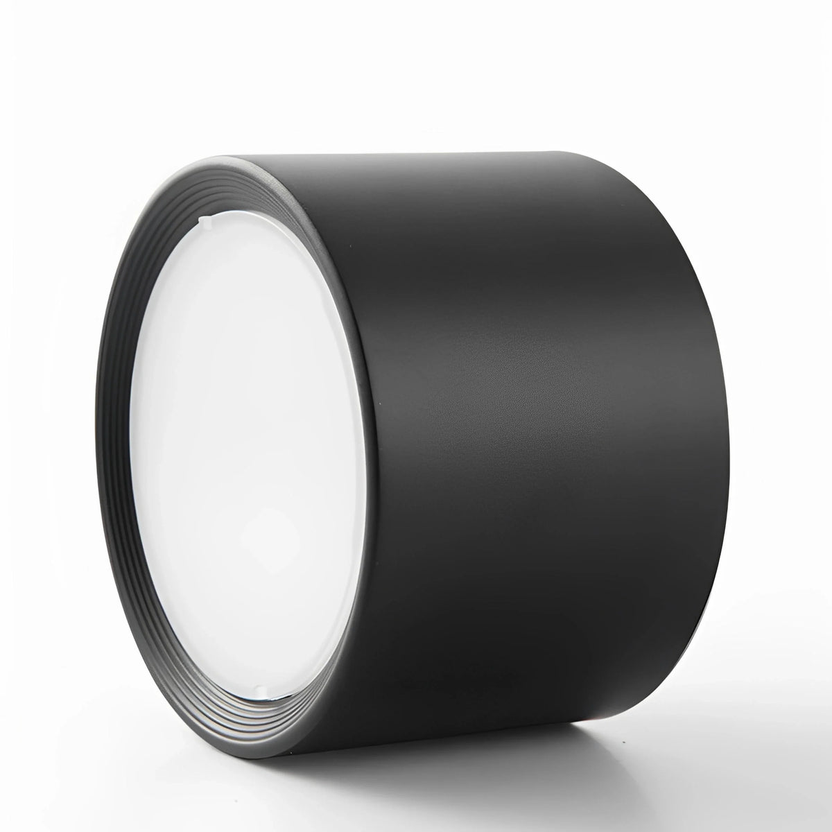 Plafonnier LED Bois Cylindre Compact 12cm Noir Blanc Naturel