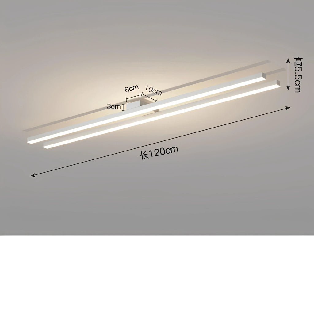 Plafonnier Industriel LED Barre Lumineuse 60cm 80cm 120cm Noir Blanc Dimmable