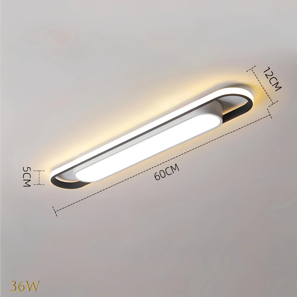 Plafonnier LED Rectangulaire 40cm à 100cm Aluminium Dimmable Télécommande