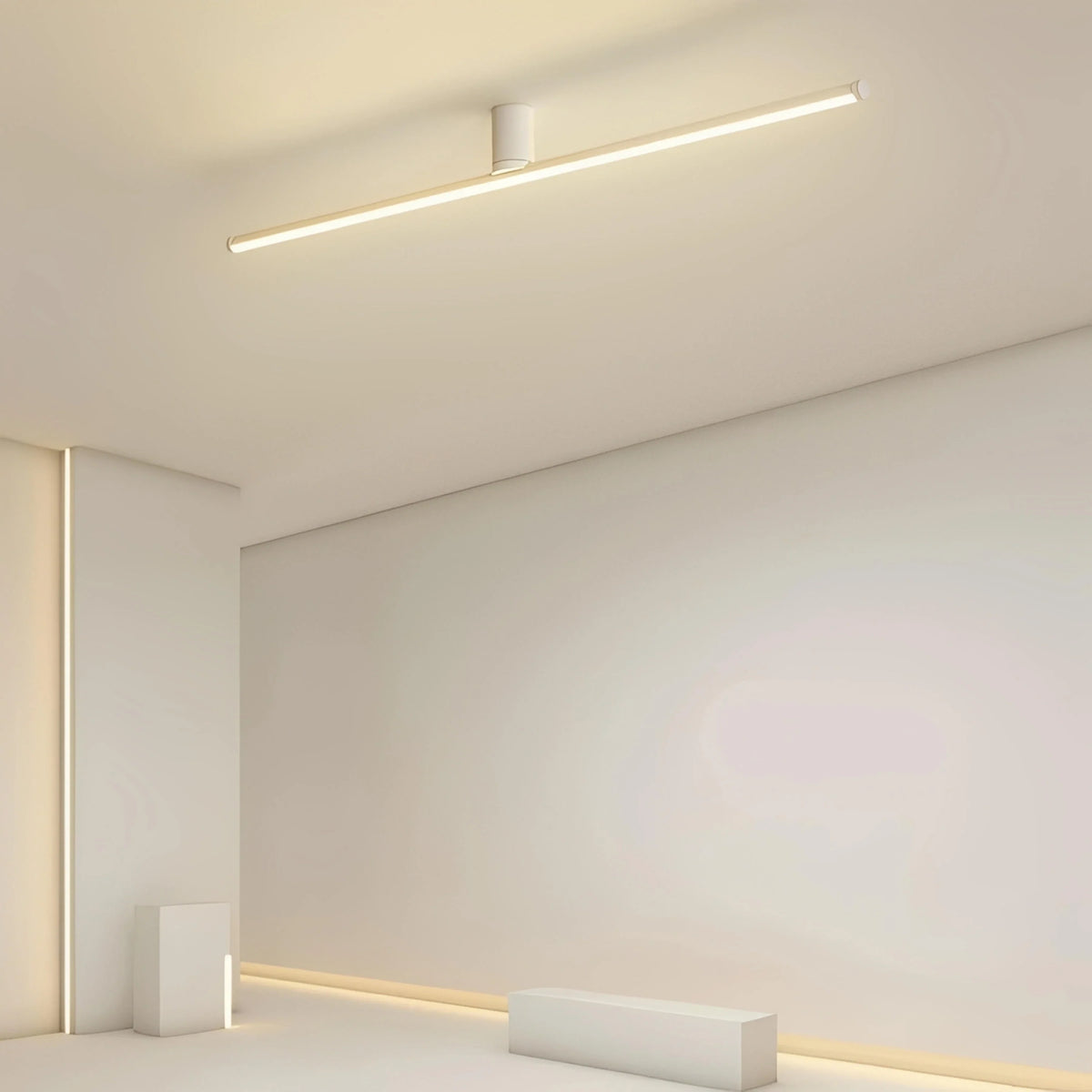 Plafonnier LED Linéaire Nordique 100cm 120cm Noir Blanc Dimmable Couloir