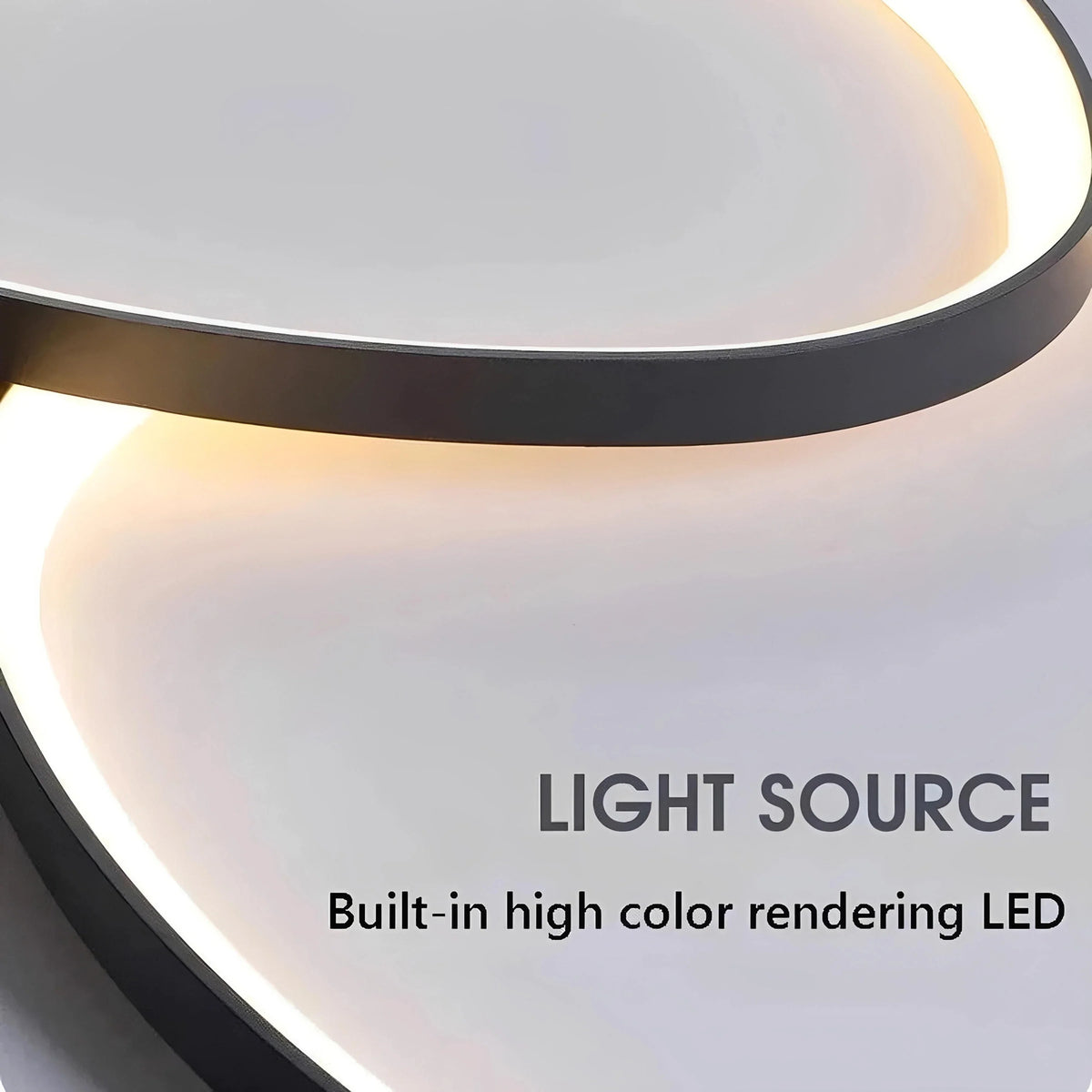 Plafonnier LED Rond Nordique Double Cercle 42cm 90cm Noir Blanc Dimmable