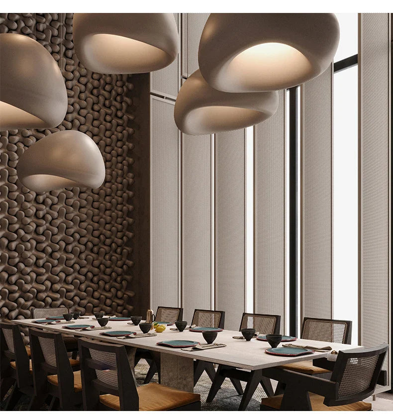 Plafonnier LED Naturel Nordique Texturé 30cm à 60cm Gris Blanc Tricolore