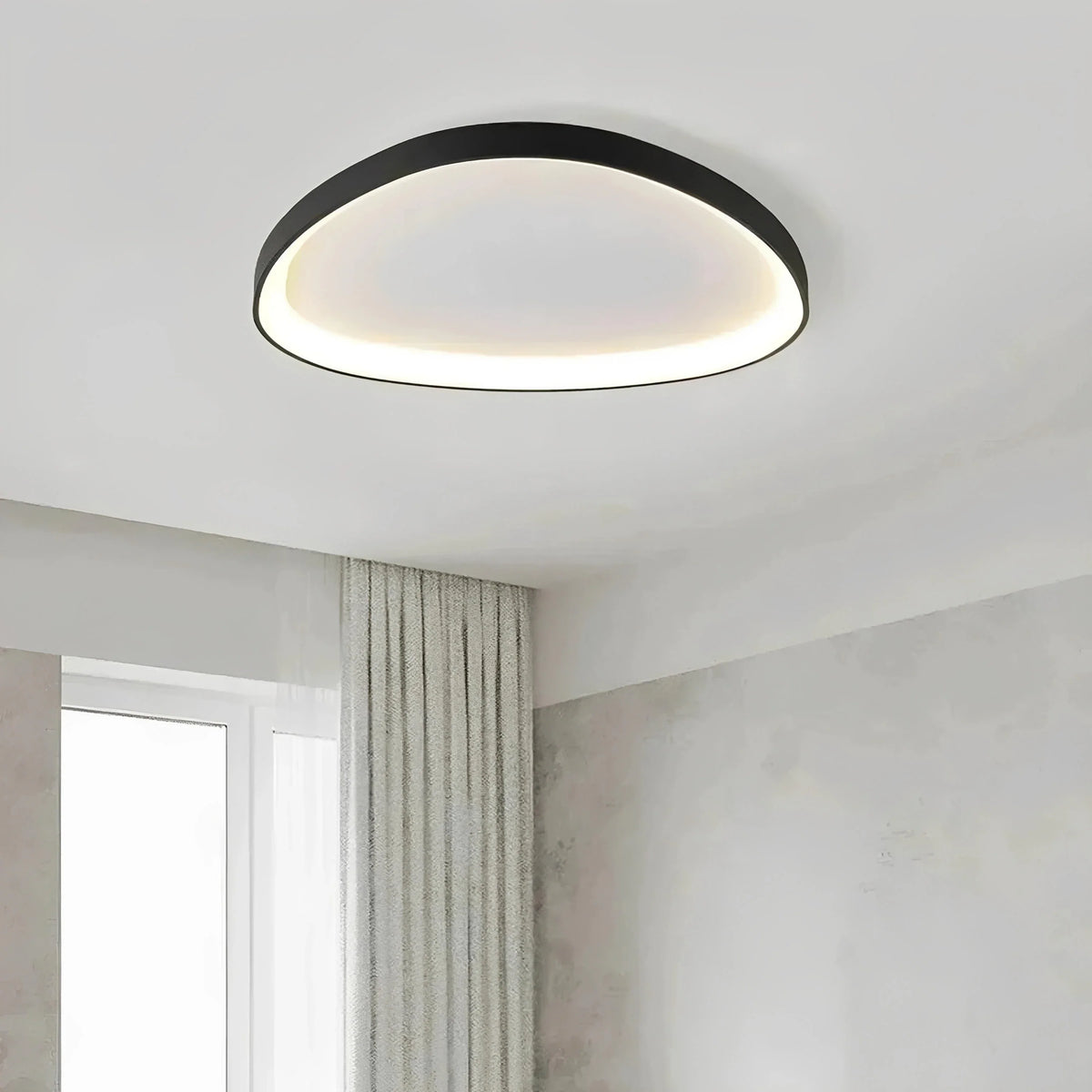 Plafonnier LED Rond Nordique Double Cercle 42cm 90cm Noir Blanc Dimmable