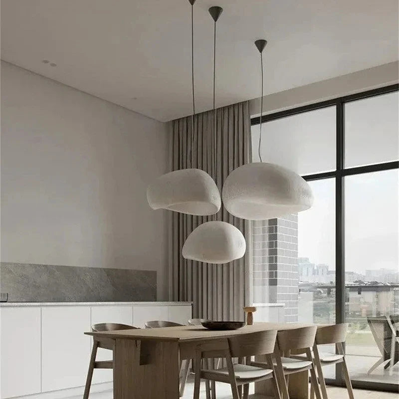 Plafonnier LED Naturel Nordique Texturé 30cm à 60cm Gris Blanc Tricolore