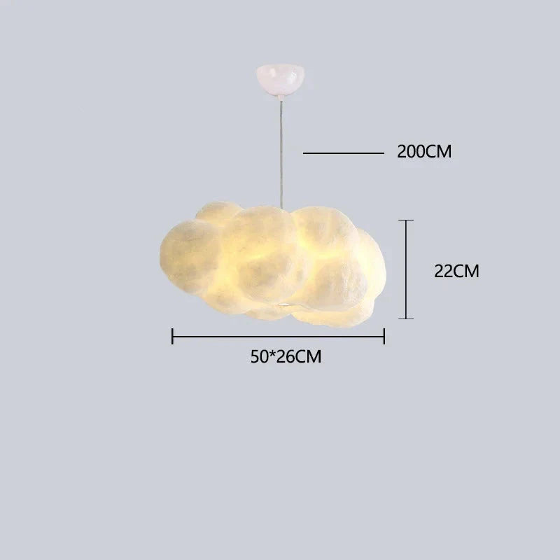 Plafonnier Nuage LED Suspendu Texture Coton 30cm à 60cm Tricolore