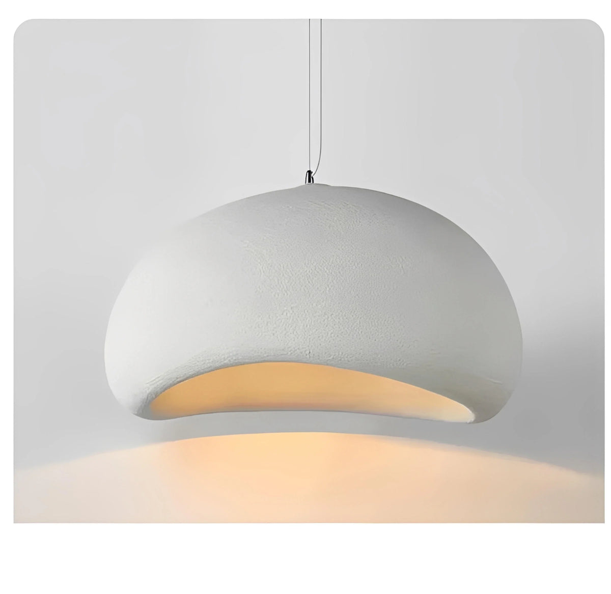 Plafonnier Wabi-Sabi Japonais Linéaire 30cm à 60cm Blanc Gris Texture Granuleuse