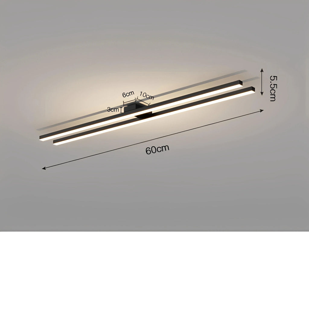Plafonnier Industriel LED Barre Lumineuse 60cm 80cm 120cm Noir Blanc Dimmable