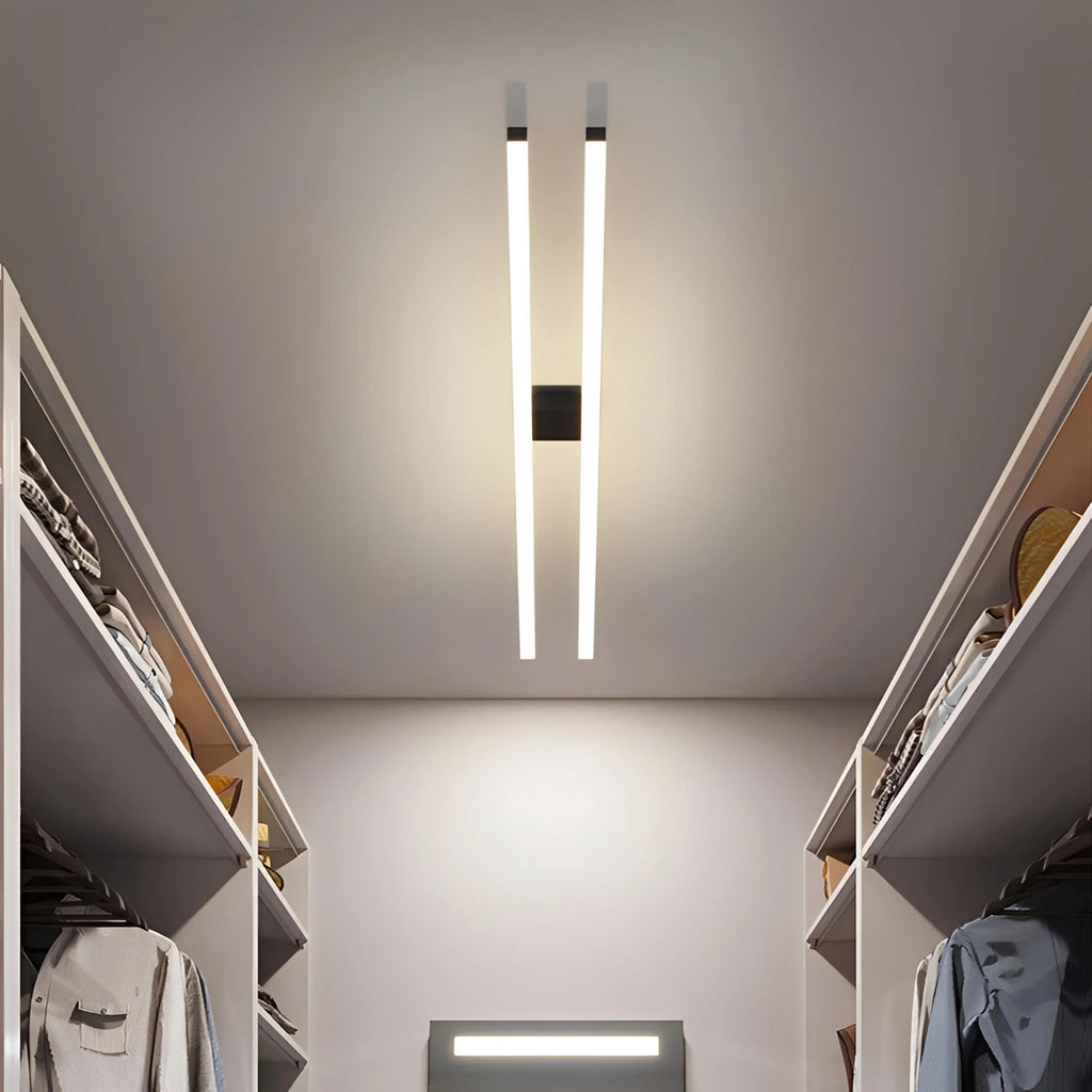 Plafonnier Industriel LED Barre Lumineuse 60cm 80cm 120cm Noir Blanc Dimmable