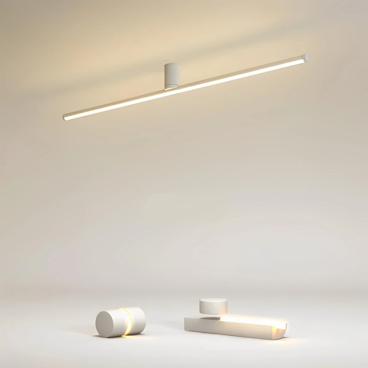 Plafonnier LED Linéaire Nordique 100cm 120cm Noir Blanc Dimmable Couloir