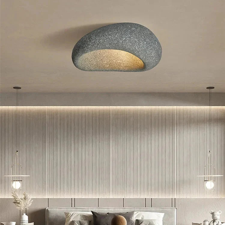 Plafonnier Wabi-Sabi Rond 45cm à 70cm Blanc Gris Brique Dimmable