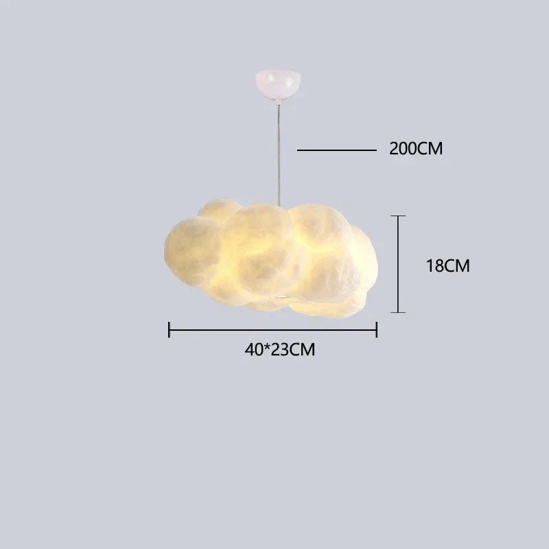 Plafonnier Nuage LED Suspendu Texture Coton 30cm à 60cm Tricolore