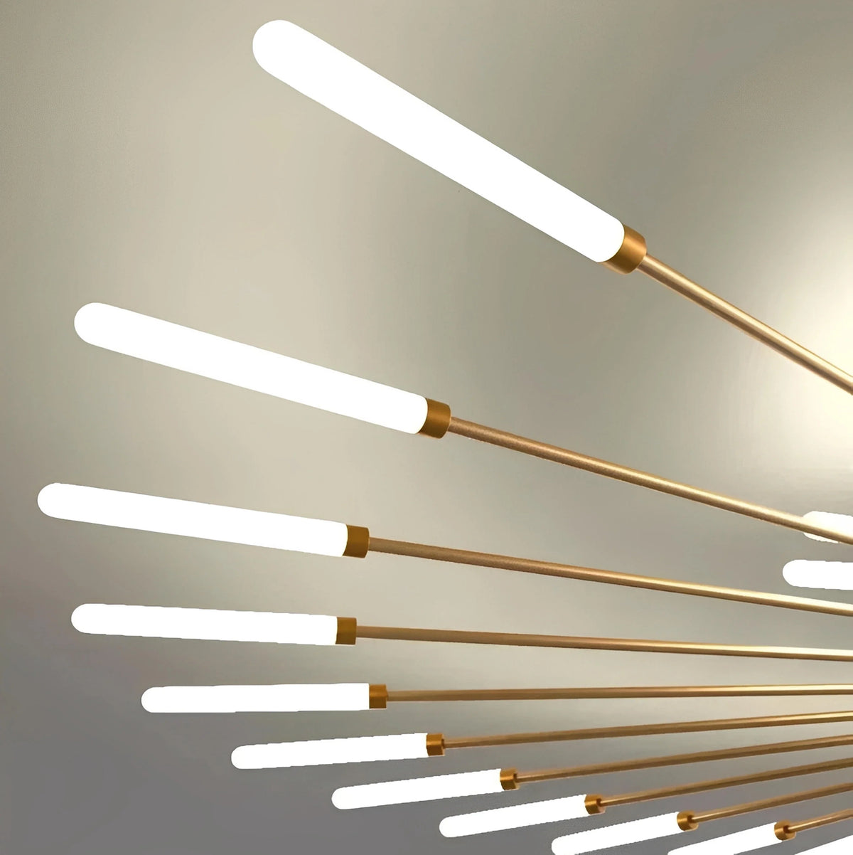 Plafonnier LED Feu d'Artifice Linéaire 42 Tiges Noir Doré