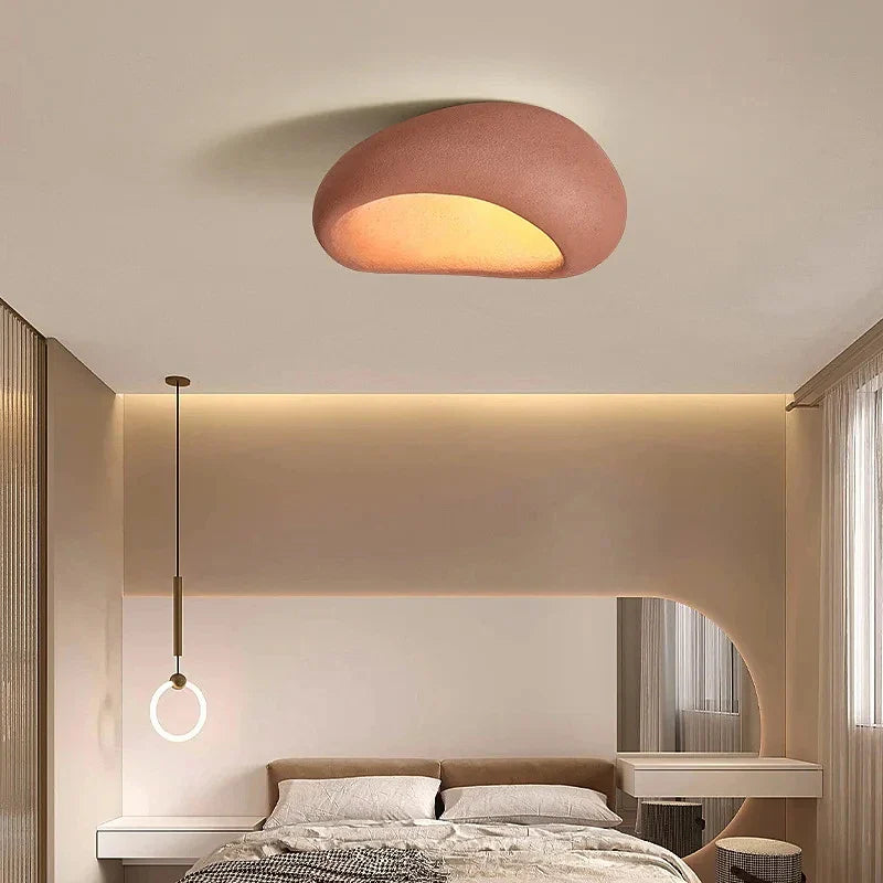 Plafonnier Wabi-Sabi Rond 45cm à 70cm Blanc Gris Brique Dimmable