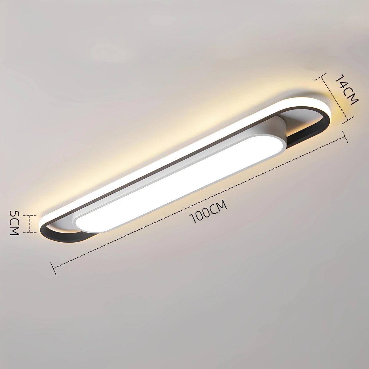 Plafonnier LED Rectangulaire 40cm à 100cm Aluminium Dimmable Télécommande