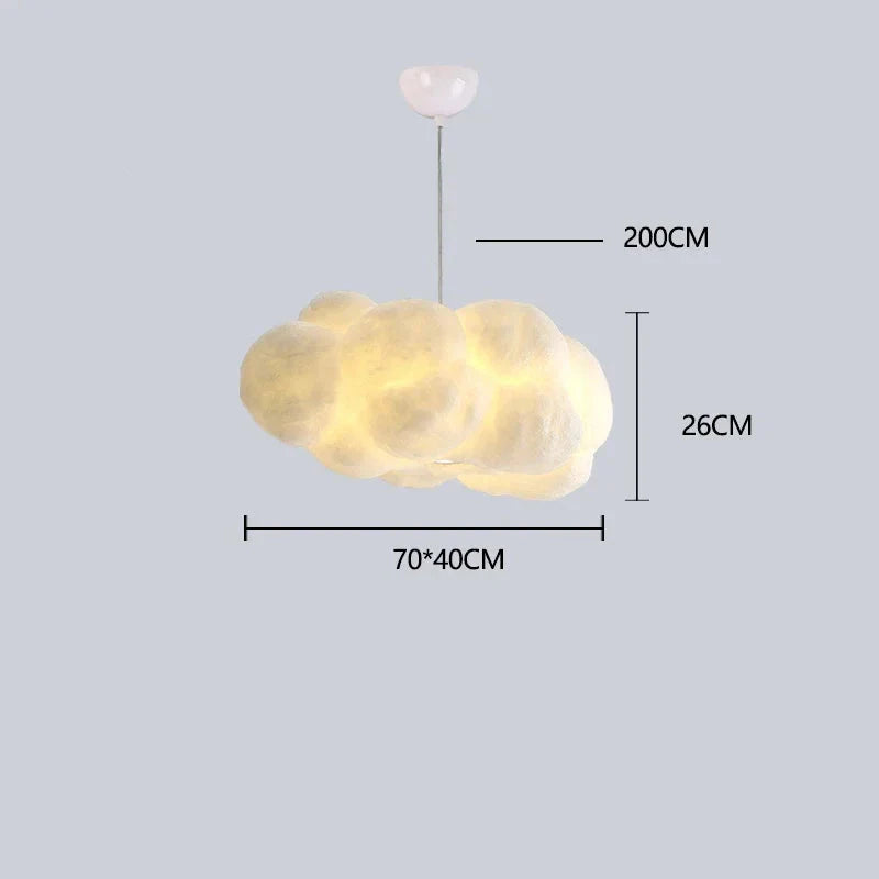 Plafonnier Nuage LED Suspendu Texture Coton 30cm à 60cm Tricolore