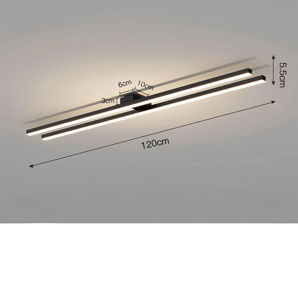 Plafonnier Industriel LED Barre Lumineuse 60cm 80cm 120cm Noir Blanc Dimmable