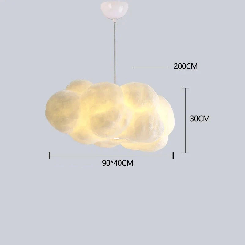 Plafonnier Nuage LED Suspendu Texture Coton 30cm à 60cm Tricolore