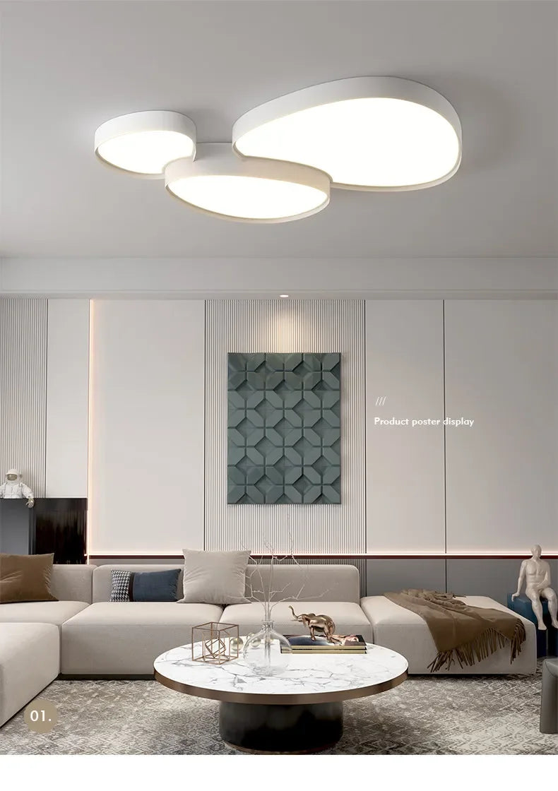 Plafonnier LED Ultra-Fin Fer Noir Blanc 40cm 50cm 90cm Dimmable Télécommande
