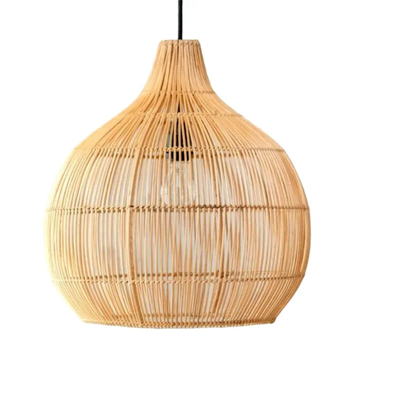 Plafonnier Bambou Forme de Goutte 30cm à 60cm Naturel ou Noir