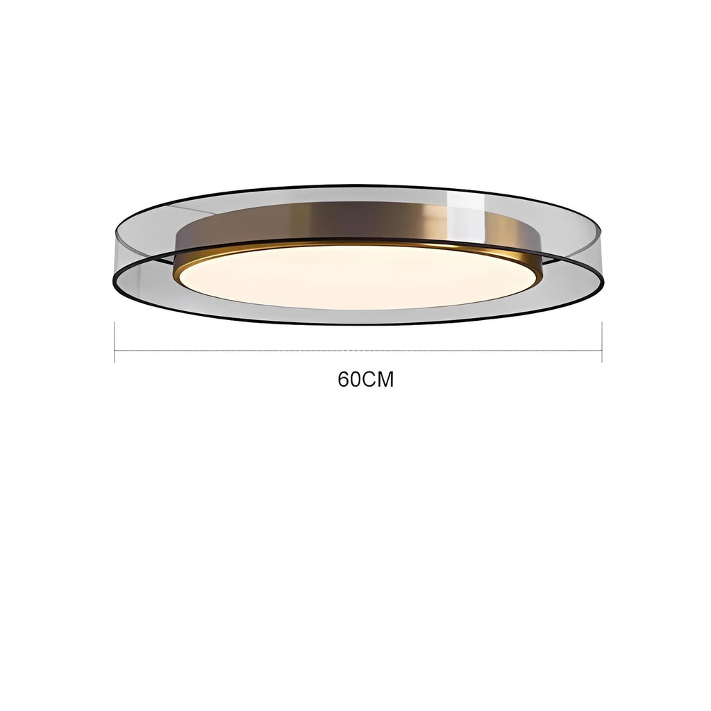 Plafonnier LED Doré Disque Semi-Transparent 40cm 50cm 60cm Dimmable