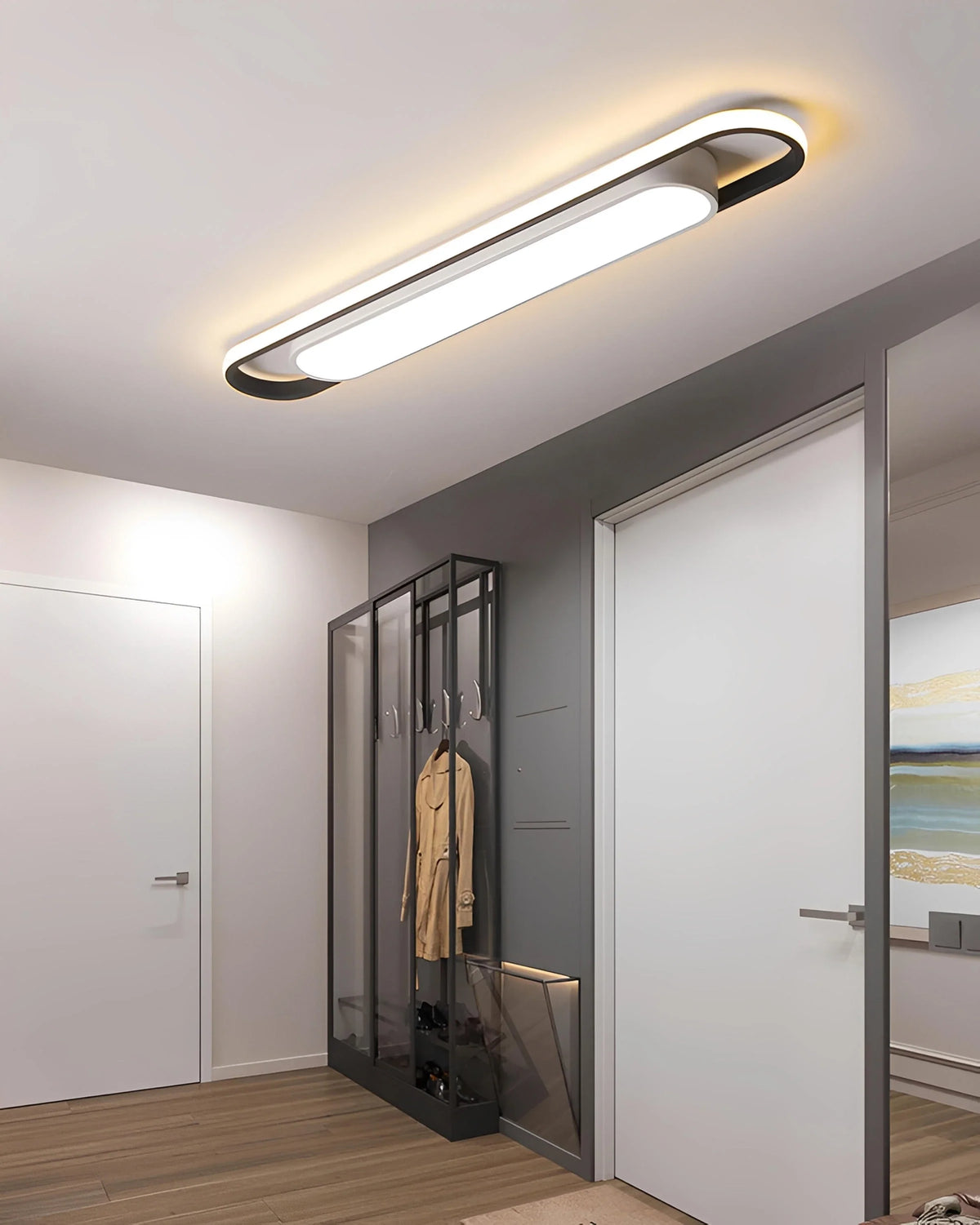 Plafonnier LED Rectangulaire 40cm à 100cm Aluminium Dimmable Télécommande