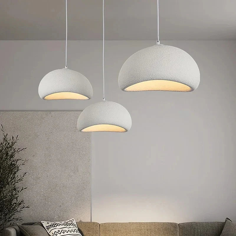 Plafonnier LED Naturel Nordique Texturé 30cm à 60cm Gris Blanc Tricolore