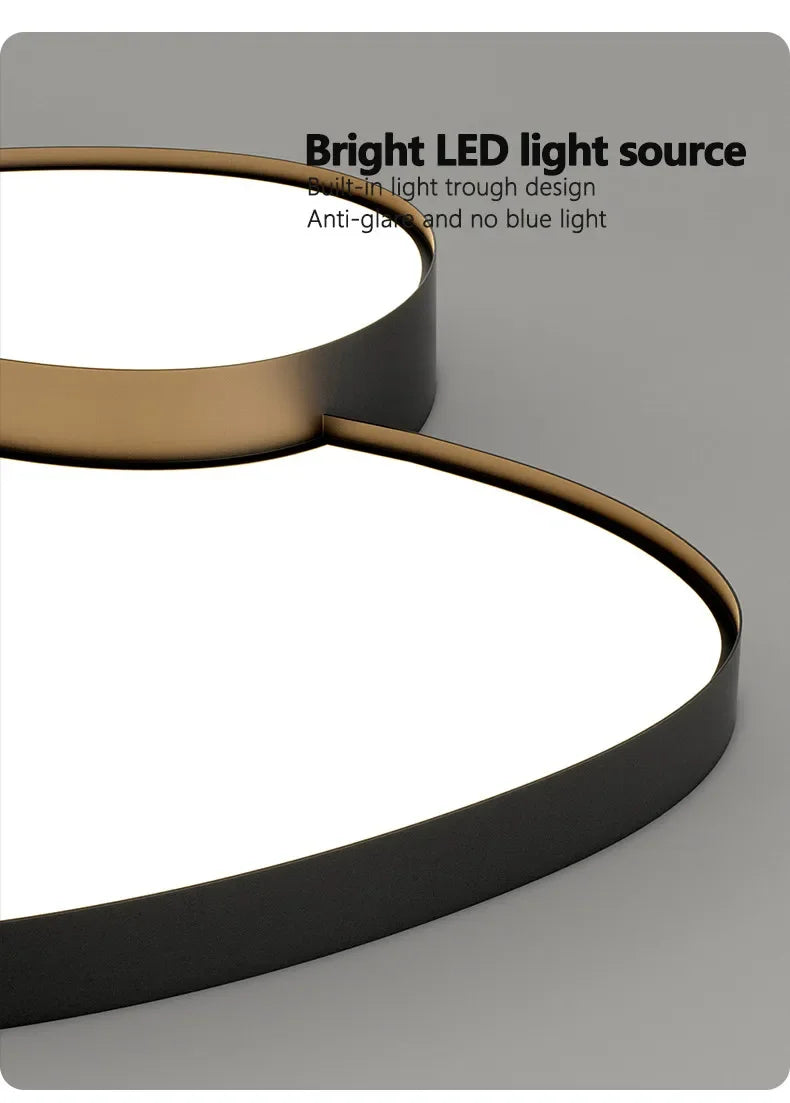 Plafonnier LED Ultra-Fin Fer Noir Blanc 40cm 50cm 90cm Dimmable Télécommande