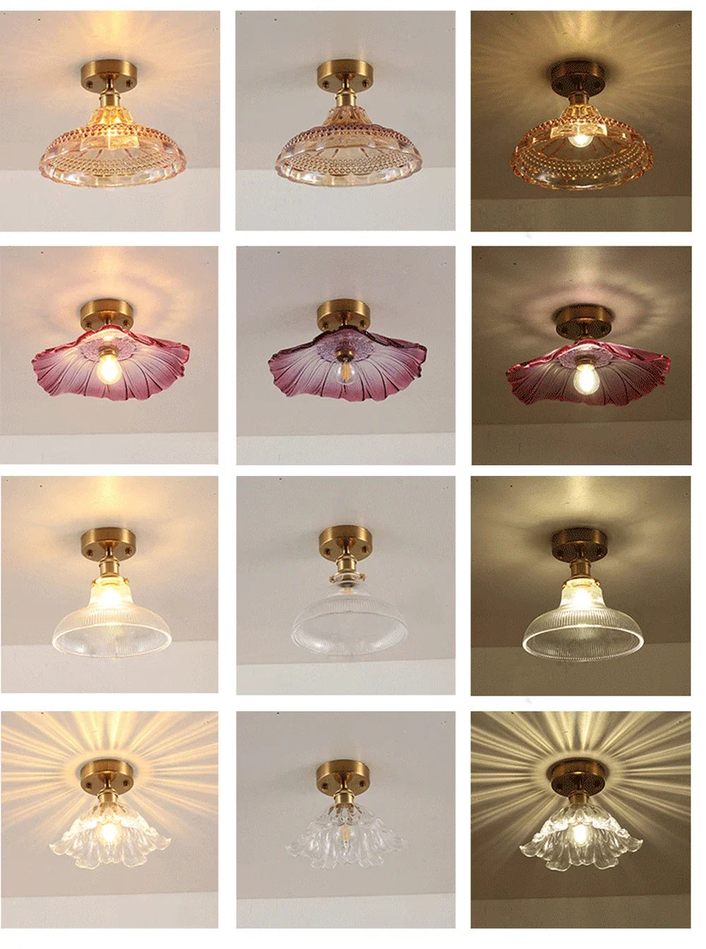 Plafonnier Verre Rétro Loft Vintage E27 22 Modèles Fer et Verre