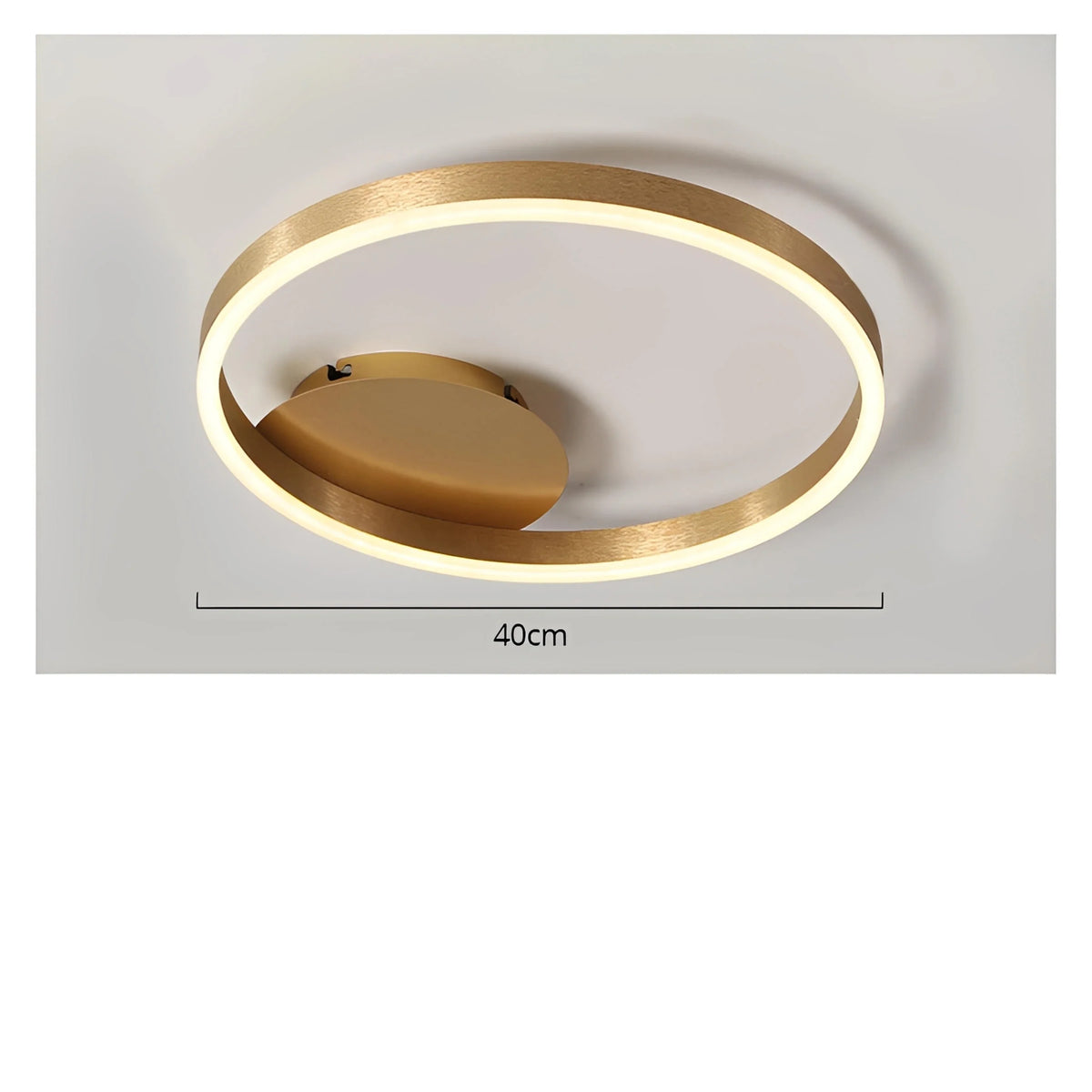 Plafonnier LED Rond Doré Anneaux Acrylique 40cm à 60cm Dimmable Télécommande