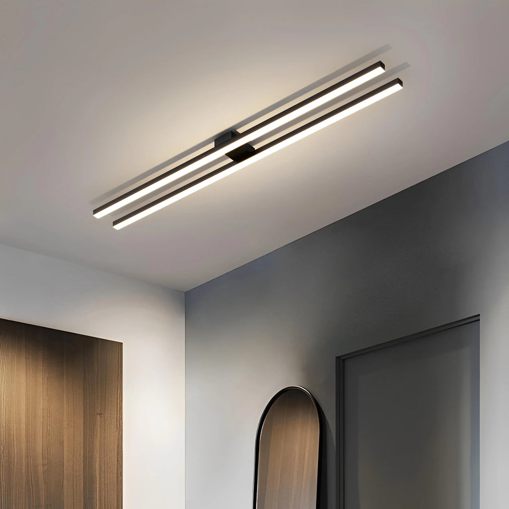 Plafonnier Industriel LED Barre Lumineuse 60cm 80cm 120cm Noir Blanc Dimmable