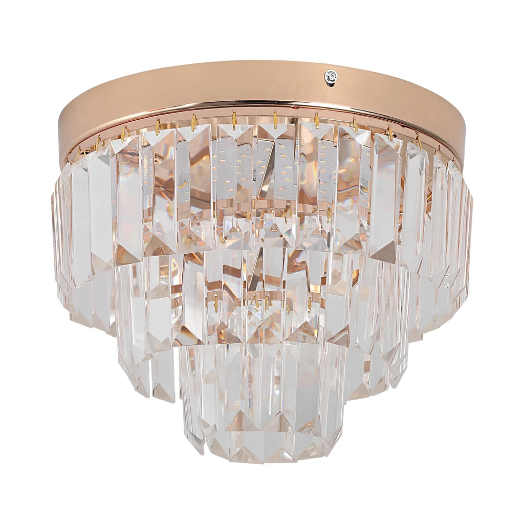 Plafonnier Suspension LED Cristal K9 Rond Dimmable Salon Chambre