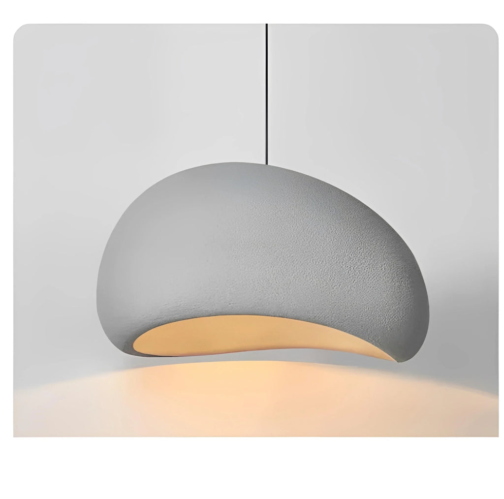 Plafonnier Wabi-Sabi Japonais Linéaire 30cm à 60cm Blanc Gris Texture Granuleuse