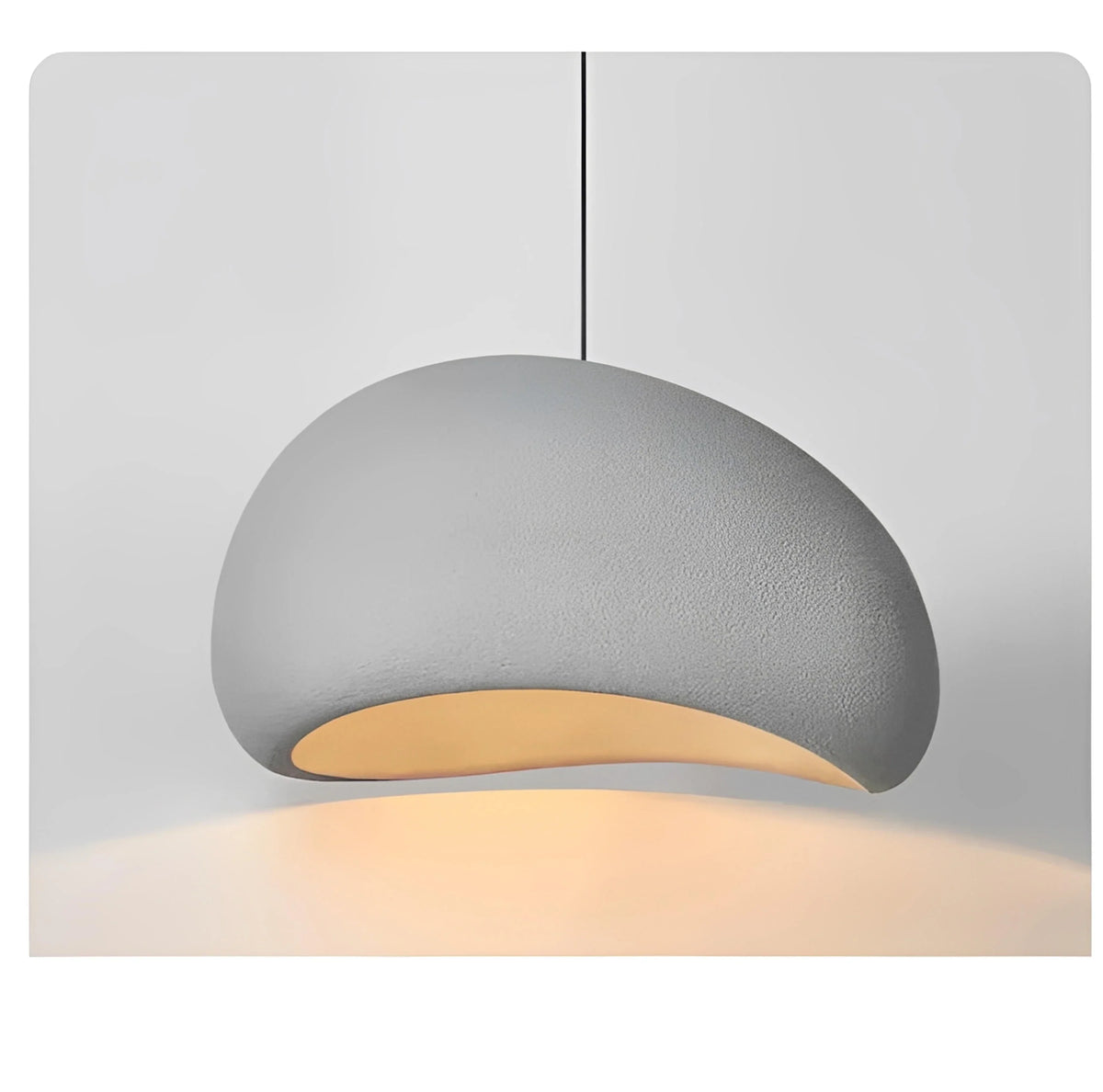 Plafonnier Wabi-Sabi Japonais Linéaire 30cm à 60cm Blanc Gris Texture Granuleuse