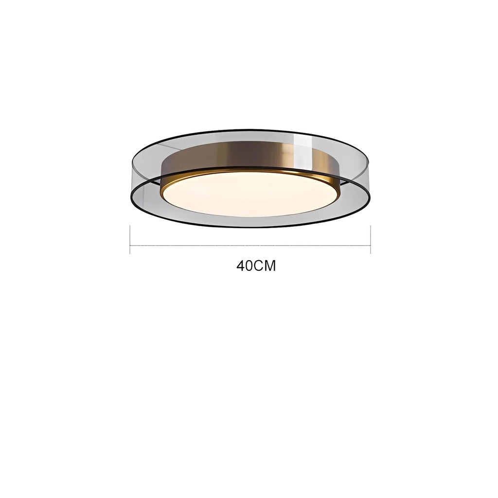 Plafonnier LED Doré Disque Semi-Transparent 40cm 50cm 60cm Dimmable