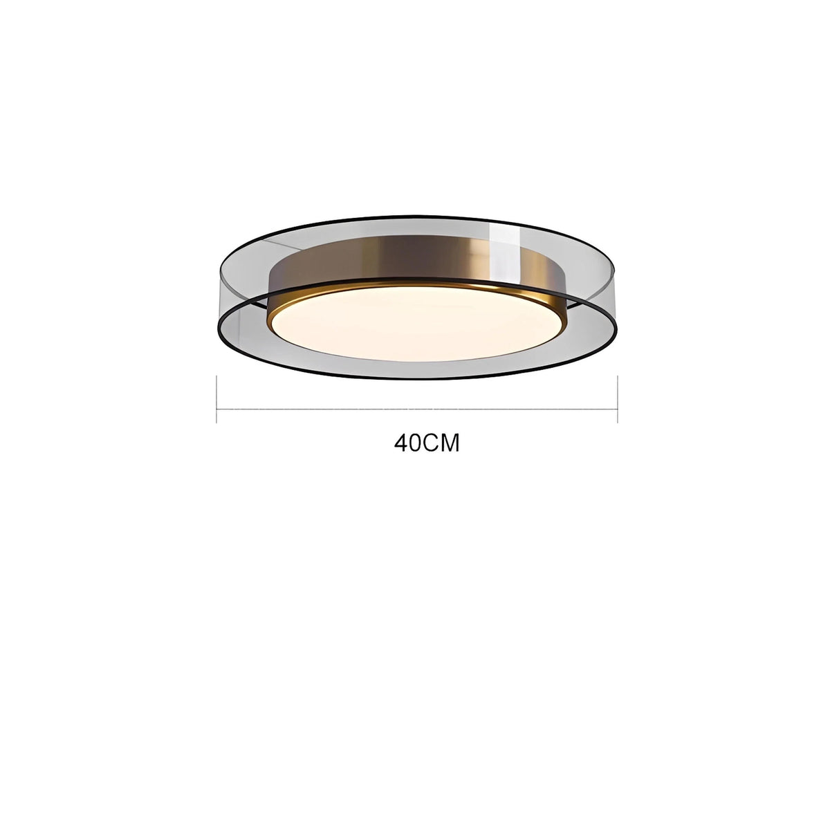 Plafonnier LED Doré Disque Semi-Transparent 40cm 50cm 60cm Dimmable