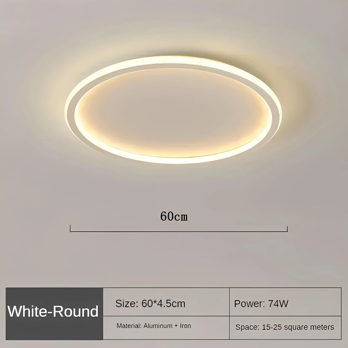 Plafonnier LED Rond Scandinave Ultra-Fin Aluminium Noir Blanc Doré Dimmable