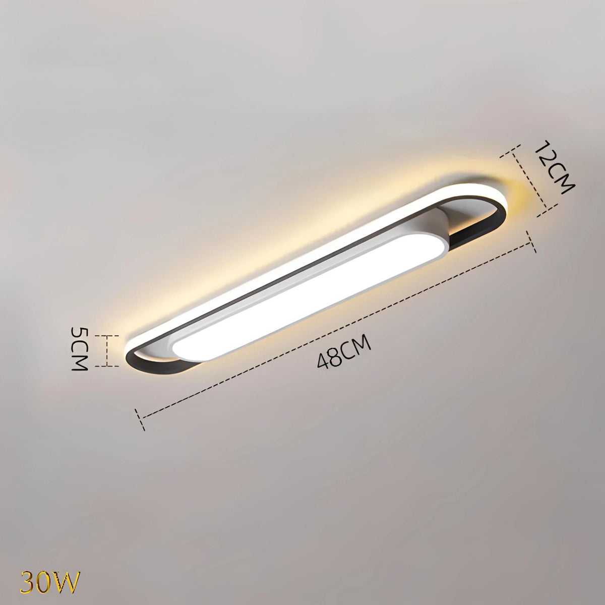 Plafonnier LED Rectangulaire 40cm à 100cm Aluminium Dimmable Télécommande
