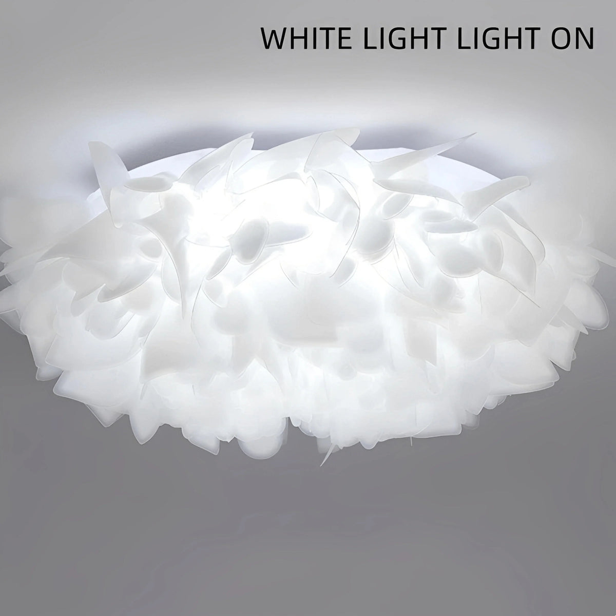 Plafonnier LED Fleurs Blanches Nordique 53cm 73cm Dimmable Télécommande