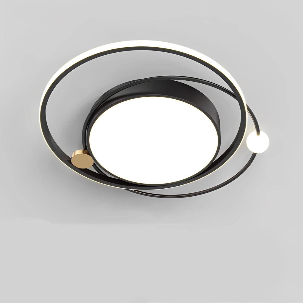 Plafonnier LED Anneau Rond 50cm 60cm Doré Blanc Noir Dimmable Télécommande